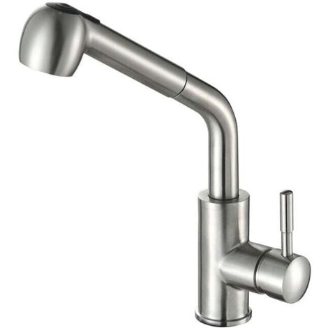 Küchenarmatur aus gebürstetem Nickel – Ausziehbarer Rohrauslauf, Küchenarmatur aus gebürstetem Nickel – Ausziehbarer Rohrauslauf
