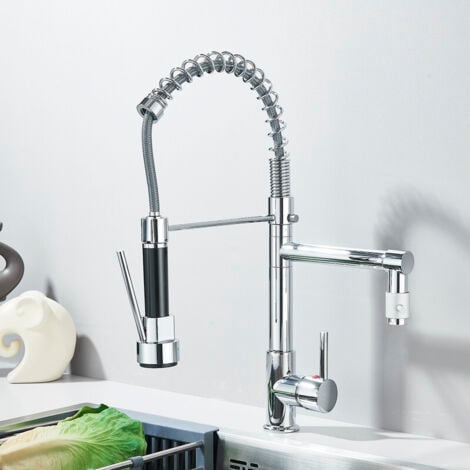 SUGUWORD Küchenarmatur Ausziehbare Brause Edelstahl Spüle Wasserhahn Mischbatterie