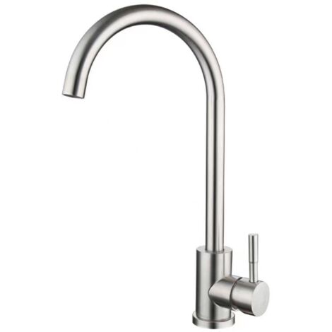 Küchenarmatur, Einhebel-Küchenmischer, 360° drehbar, hoher Wasserauslauf, Edelstahl
