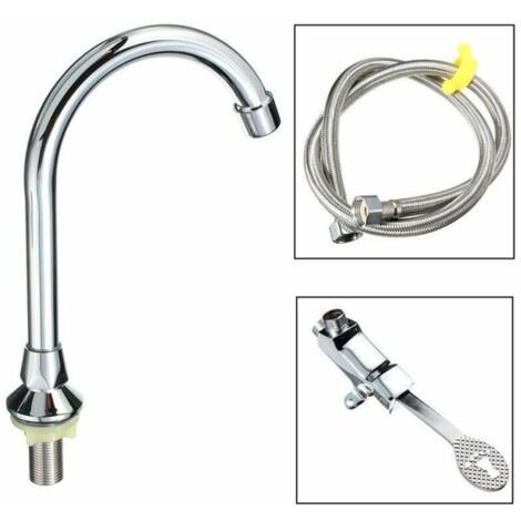 Küchenarmatur mit 1 m flexiblem Schlauch und Fußplatte