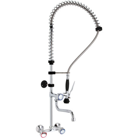 Küchenarmatur mit Auslauf und Brause zur Wandmontage, Höhe 101 cm - Hendi 810293