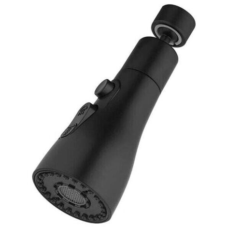 Küchenarmatur-Sprüher, 3 Modi – 360-Grad-Küchenarmatur-Düse, Wasserhahnkopf, Spültisch-Mischbatterie-Sprüher, Küchenarmatur-Verlängerung (schwarz)