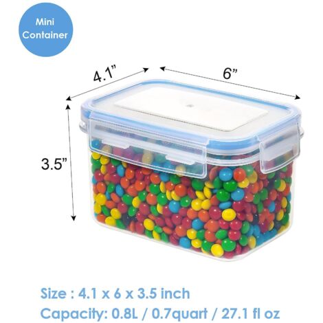Küchenaufbewahrungsbox-Set, 3-teilig (0,8 l) – Lebensmittelbehälter mit Deckel, Löffeln, Stift und Etiketten – luftdichte Aufbewahrung und Organisation
