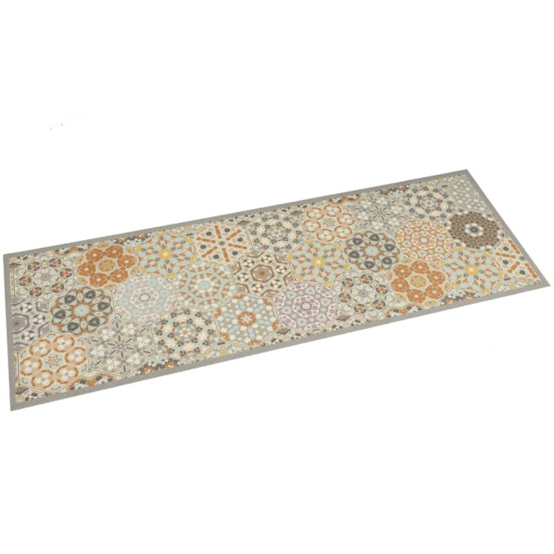 Vidaxl Küchenteppich Waschbar Sechseck Pastell 45x150 Cm Samt
