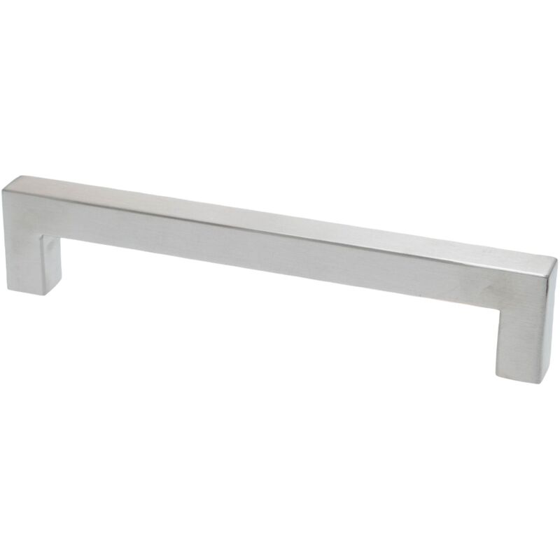 Möbelgriff BA 192mm, Küchengriff Edelstahl gebürstet, Türgriff eckig
