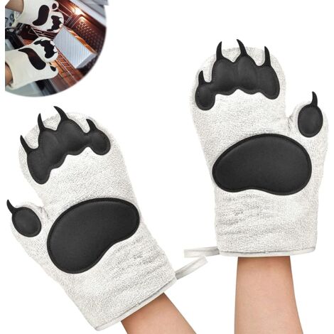 Küchenhandschuhe, Anti-Hitze-Handschuh, 1 Paar Bärenkralle Niedliche Handschuhe Ofen Anti-Rutsch Design Anti-Rutsch Silikonhandschuhe
