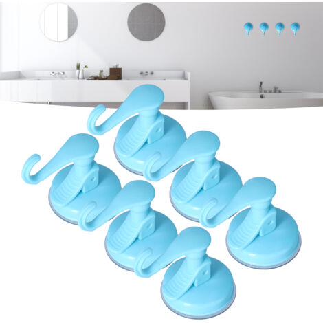 Küchenhandtuchhaken: 6 Haken, vakuumklebend, stark, wasserdicht [Blau][Kunststoff][174 g]