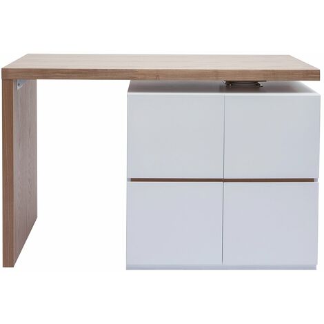 Kücheninsel - Modularer Bartisch mit Ablage mattweiß und Eiche H90 MAX - Weiß