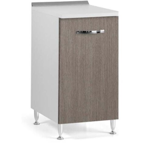 Küchenmöbel Boden 40X50X85H 1 Tür TOP WEISS FINISH LÄRCHE GRAU