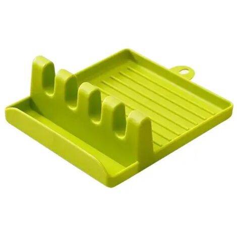 Küchenorganizer aus Kunststoff für Löffel, Gabeln und Pfannenwender, Löffelhalter, Geschirrablage, Topfdeckelhalter, Grün