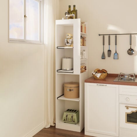 FUFU&GAGA Küchenregal Küchenhochschrank für Elektrogeräte, weiß MDF, 41,5×41,5×172,5 cm