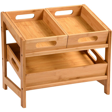 Küchenregal mit herausnehmbaren Tabletts, Bambus, 39,5 x 26 cm, Kesper