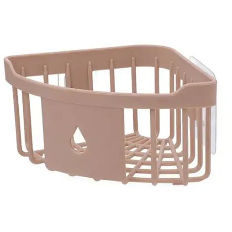 Küchenregal ohne Löcher, Duschregal, Eckbadewannenregal, Wandregal, Aufbewahrungsregal, Organizer, Küchenaccessoires, rosa