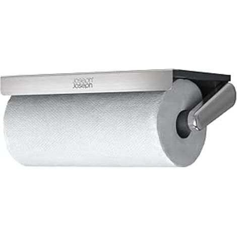 Küchenrollenhalter unter Regal Joseph Joseph RollGrip™, Edelstahl, einfach mit einer Hand zu bedienen, kompaktes Design, einfache Montage, Spannarm, elegant - stahlgrau