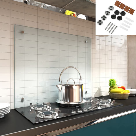 Küchenrückwand Spritzschutz Fliesenspiegel Küche Wandschutz Glas 6mm ESG Klarglas