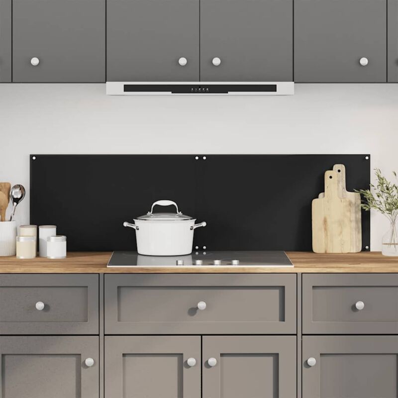 Küchenrückwände 2 Stk. Schwarz 70x40 Cm Hartglas Vidaxl 495811