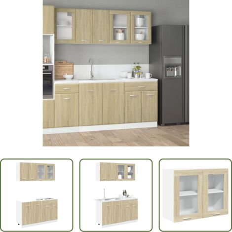 Küchenschrank -  4-tlg. Küchenschrank-Set Lyon Sonoma-Eiche Holzwerkstoff