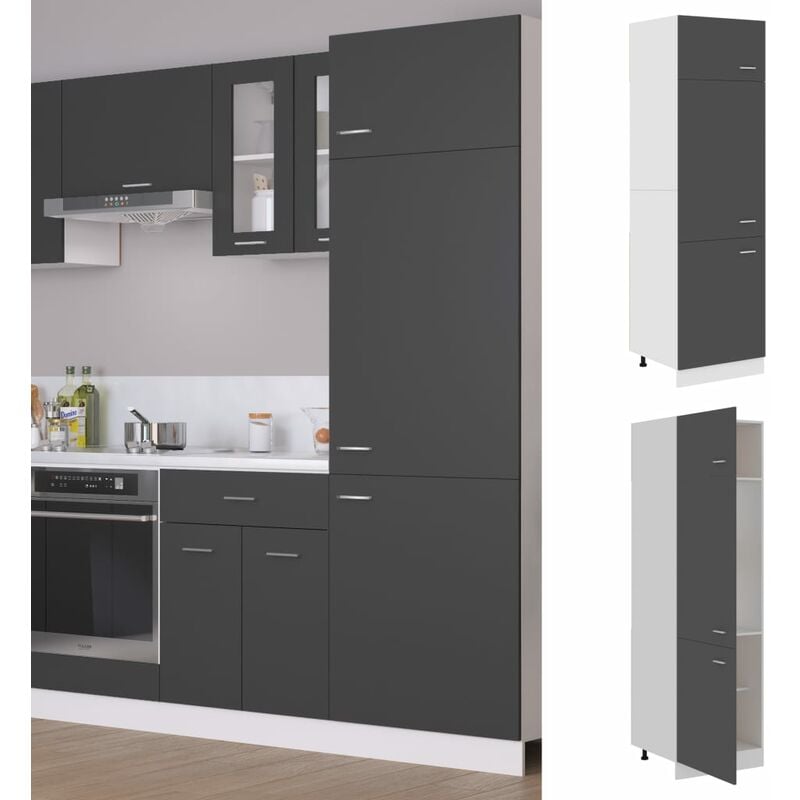 Küchenschrank Grau 60x57x207 cm Spanplatte - Grau