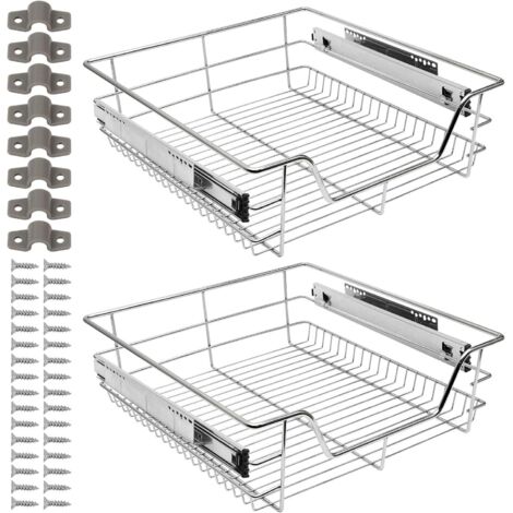 Küchenschublade, teleskopisch, 4 x 50 cm, Metall, ausziehbar, für Küchenschrank