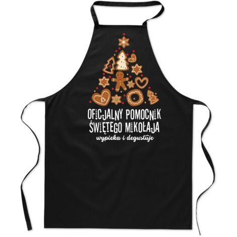 KÜCHENSCHÜRZE MIT SANTA'S HELPER-Aufdruck zum Plätzchenbacken