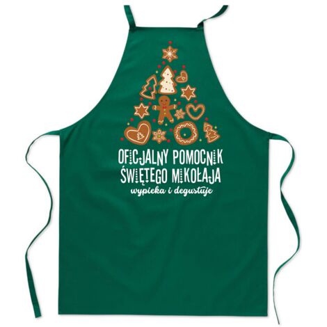 KÜCHENSCHÜRZE MIT SANTA'S HELPER-Aufdruck zum Plätzchenbacken