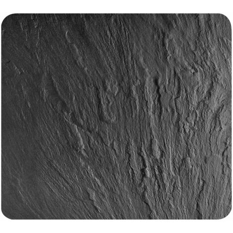 WENKO Maximex Multi-Platte Schiefer, Schneidbrett, Schwarz, Gehärtetes Glas schwarz, Silikon transparent