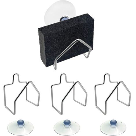 Küchenschwammhalter aus Edelstahl, Schwammhalter aus Edelstahl, Schwammhalter mit starkem Saugnapf für Badschwämme, geeignet für Geschirrtücher und Spülbeckenabdeckungen, 3er-Pack