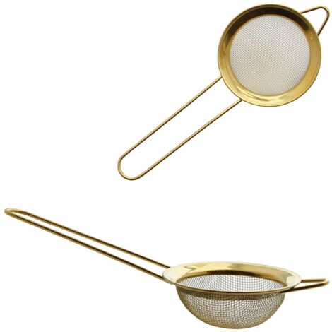 Küchensieb aus Edelstahl, goldfarben