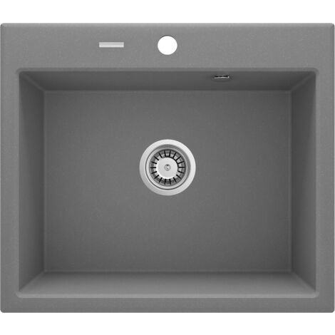 Küchenspüle 600 x 520 mm in der Farbe Metallic-Grau mit Zubehör Deante ANDANTE ZQNS103  Grau
