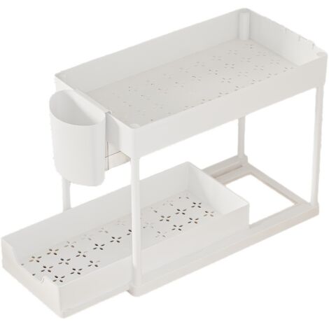 Küchenspüle Boden H-Typ Regal geschichtetes Regal Arbeitsplatte ausziehbar Multifunktions-Lagerregal Toilettenregal