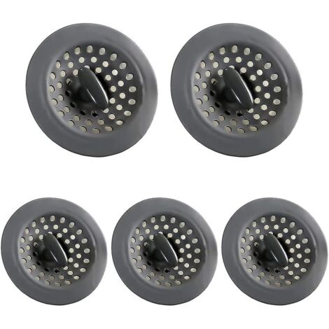 Küchenspüle-Sieb, 5er-Pack, 2-in-1-Spülbeckenstopfen, für Badewannen, Waschbecken, Küchen, Badezimmer