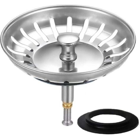 Küchenspülenstöpsel, 79 mm, Abflusssieb für Rückstände und schnelles Abfließen, 5 Stück