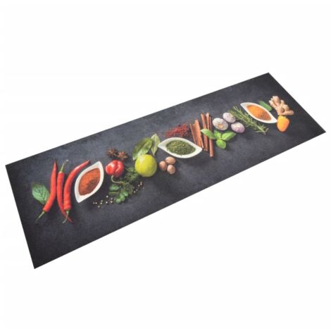 Küchenteppich Waschbar Gewürze 60x180 cm Samt