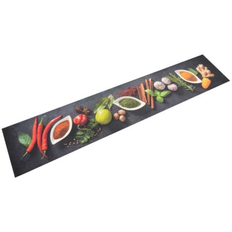 Küchenteppich Waschbar Gewürze 60x300 cm Samt