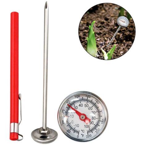 Küchenthermometer aus lebensmittelechtem Edelstahl, 0–100 °C, für Kaffee und Milch, 127 mm Zifferblattanzeige