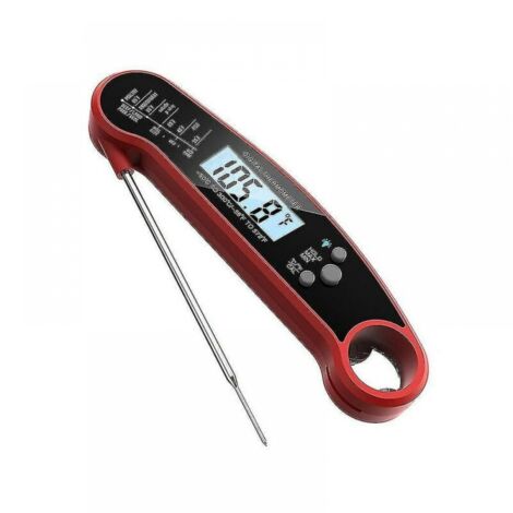 Küchenthermometer mit klappbarer Sonde, digitalem Sofortanzeigethermometer (3 Sekunden), LCD-Hintergrundbeleuchtung und Kochthermometer