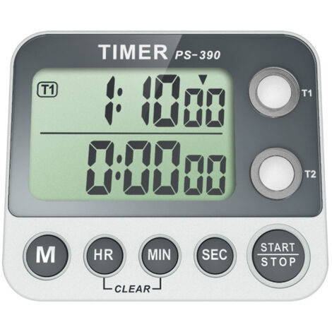 Küchentimer, 2-Kanal-Küchentimer, einstellbare Summerlautstärke