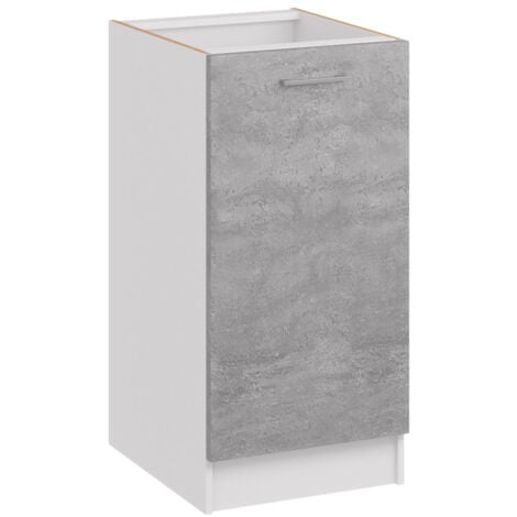 ROE FURNITURE Küchenunterschrank 45 cm beton – Moderner Küchenschrank mit glatter Front und Griff – Höhe 82 cm