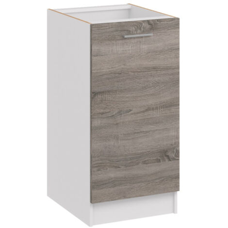 Küchenunterschrank 45 cm dunkel sonoma– Moderner Küchenschrank mit glatter Front und Griff – Höhe 82 cm