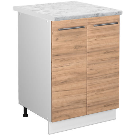 Küchenunterschrank Fame-Line, Goldkraft Eiche, 60 cm , AP Marmor, Vicco