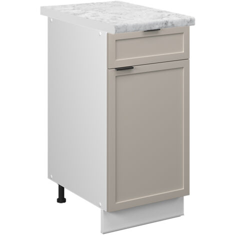 Küchenunterschrank Fame-Line, GrauBeige, 40 cm , AP Marmor, Vicco