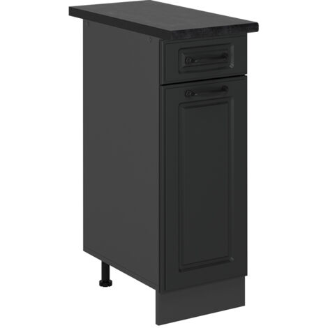 Küchenunterschrank R-Line, Anthrazit Landhaus, 30 cm , AP Anthrazit, Vicco