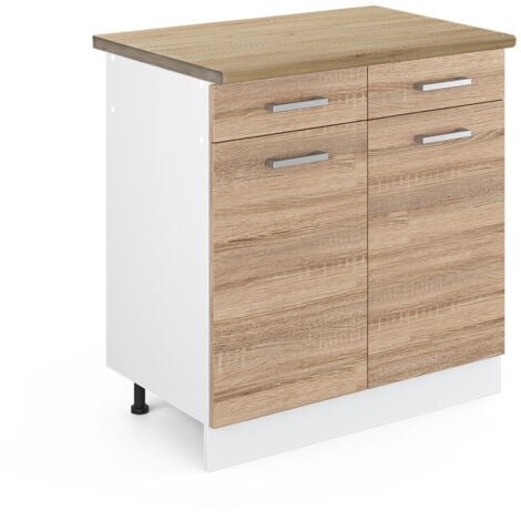 Küchenunterschrank R-Line, Sonoma, 80 cm , AP Eiche, Vicco