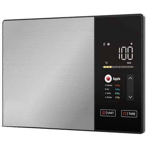Küchenwaage aus Edelstahl – Nährwertrechner für Lebensmittel (Kalorien, Eiweiß, Fett, Kohlenhydrate) – 11 lb/5 kg Gewicht für gesunde Ernährung