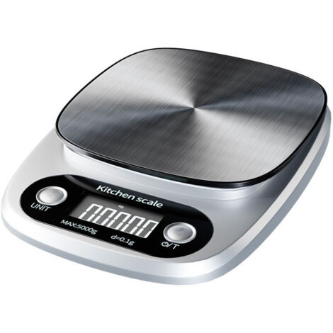 Küchenwaage, Digitalwaage, 3 kg / 0,1 g elektrische Waage, kleine Küchengeräte, Edelstahl, Min.