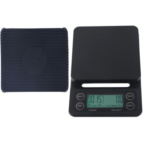 Küchenwaage mit einer maximalen Tragkraft von 5 kg, Timerfunktion, großem LED-Display, hoher Präzision, mehreren Einheiten, ideal für Cafés