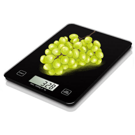 Küchenwaage, Tara-Funktion, Flüssigkeitsumrechnung, ultradünn, 5 kg r
