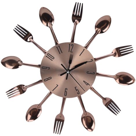 Küchenwanduhr mit Küchenutensilien – Dekoration für Küche, Restaurant, Zuhause