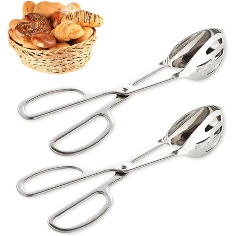 Küchenzangen, doppelseitige Hohlklammer-Grillzange aus Edelstahl, Küchenutensilien, Hotel-Buffetzange, Lebensmittelzange, erfüllt die meisten Restaurants und Bars (25,4 cm)