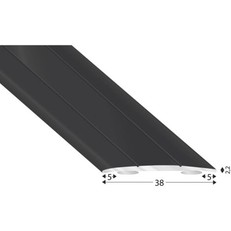 Kügele Abdeckprofil Alu - Übergangsprofil selbstklebend 1000x38mm, Aluminium schwarz